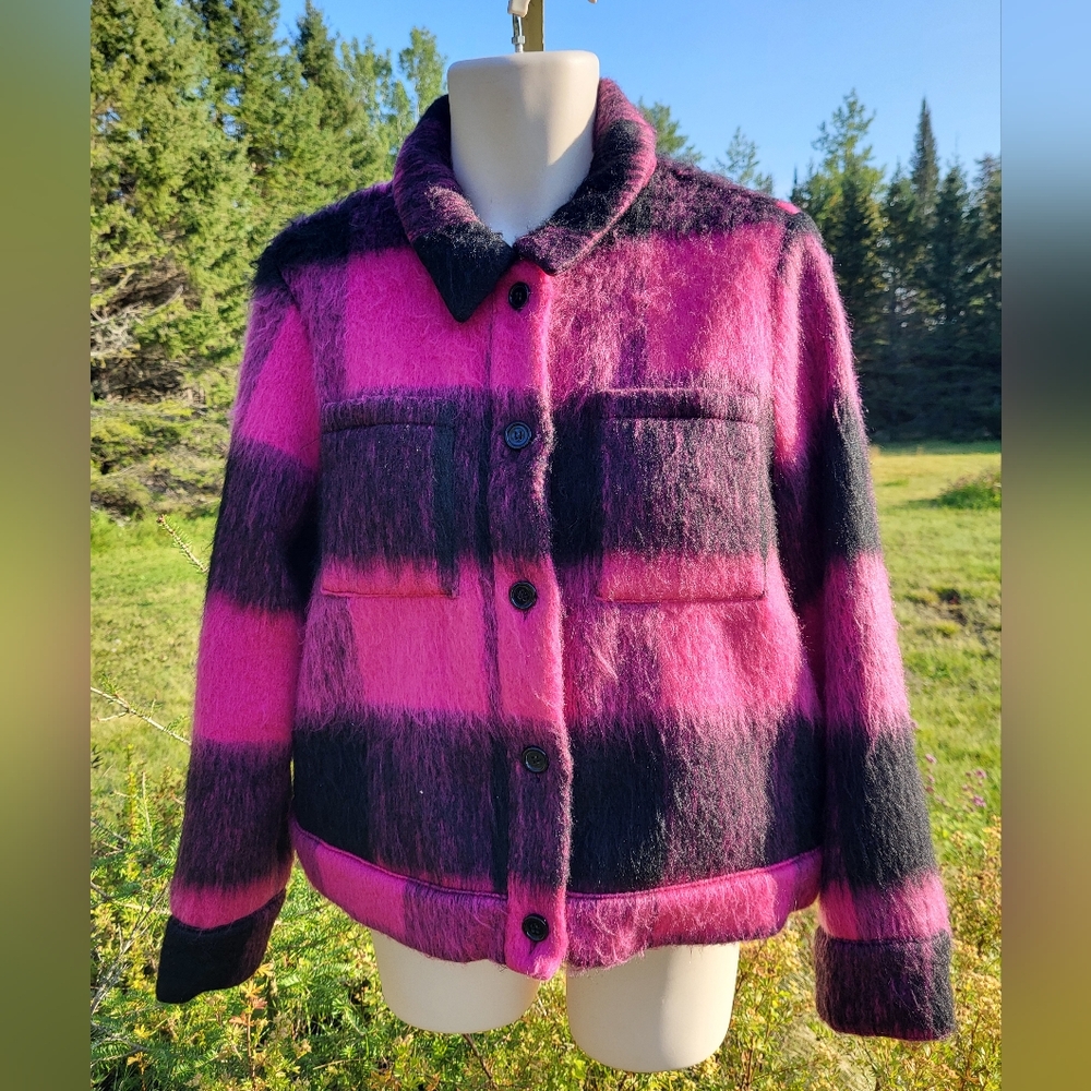 "Pink + Shacket" Picadilly Pink and Black  Jacket